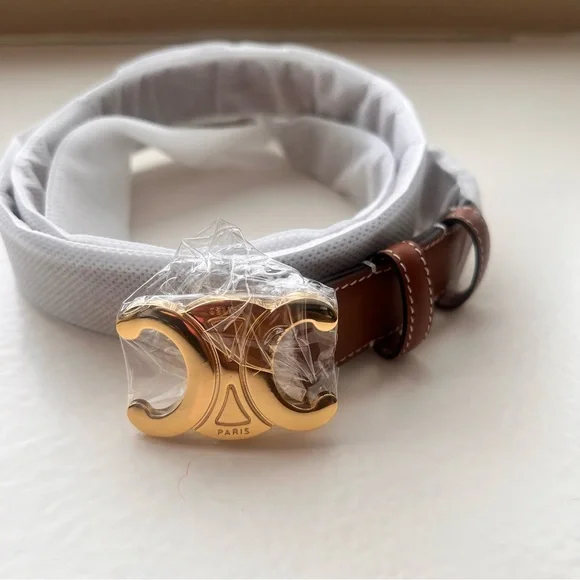 Celine Triomphe Medium Calfskin Leather Belt 85 - Picture 3 of 16